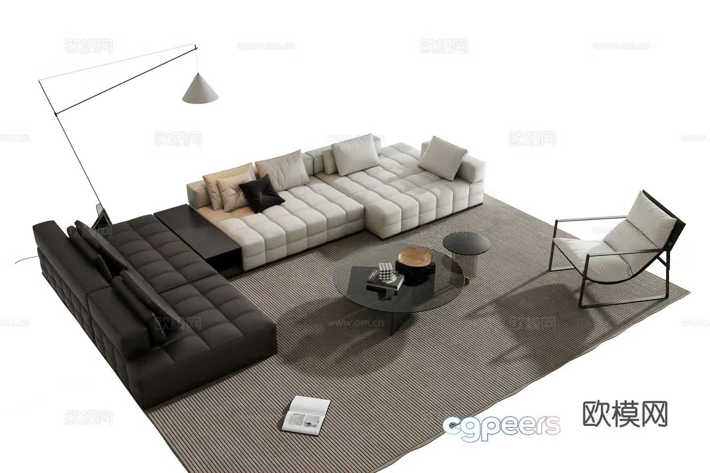 Modern Italian sofa coffee table 3d model