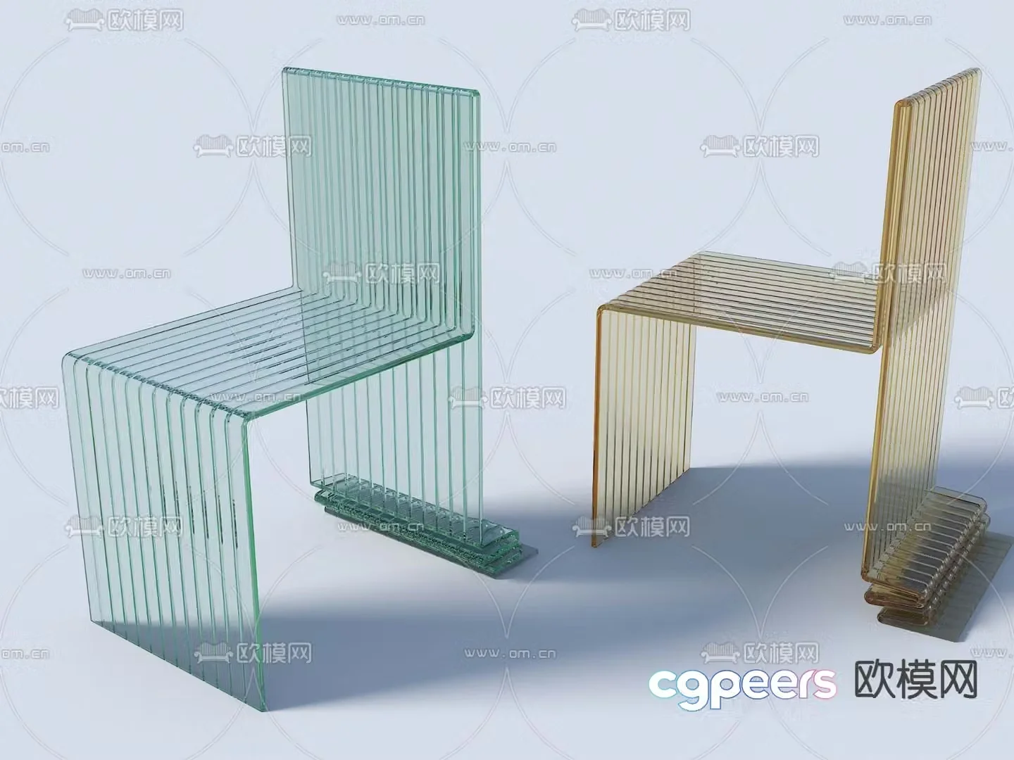 Acrylic chair casual chair 3d model