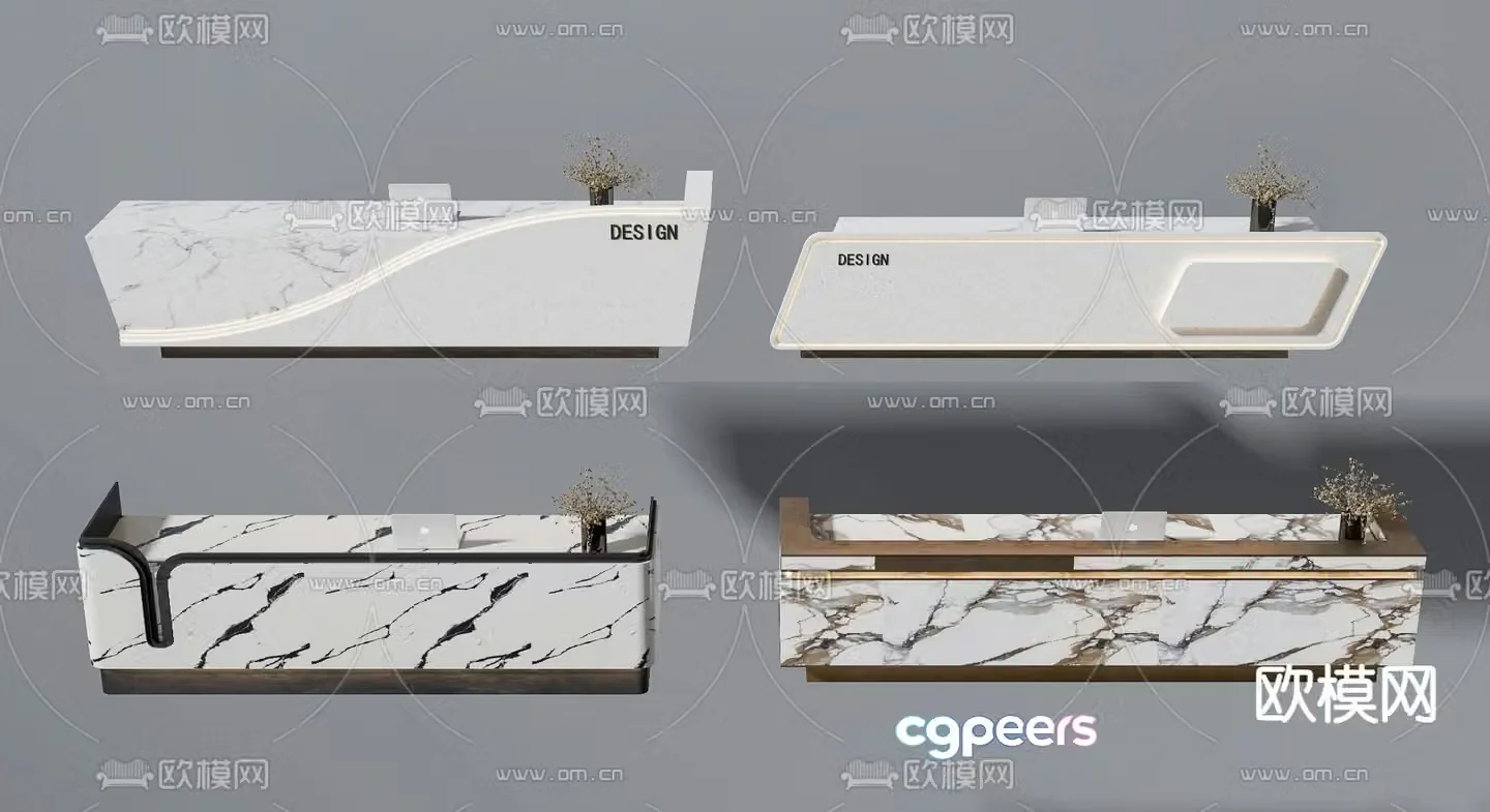 Front desk service desk reception desk information desk 3d model