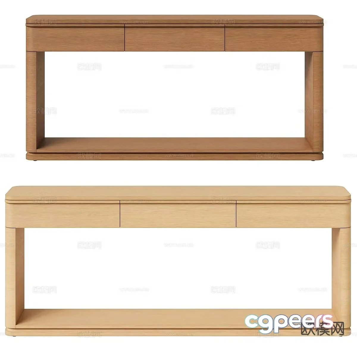 Log style desk desk 3d model