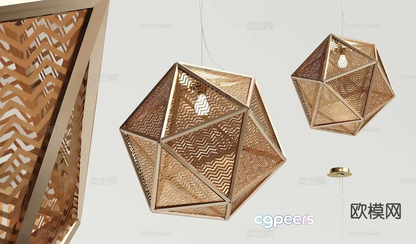 Modern geometric chandelier woven chandelier 3d model
