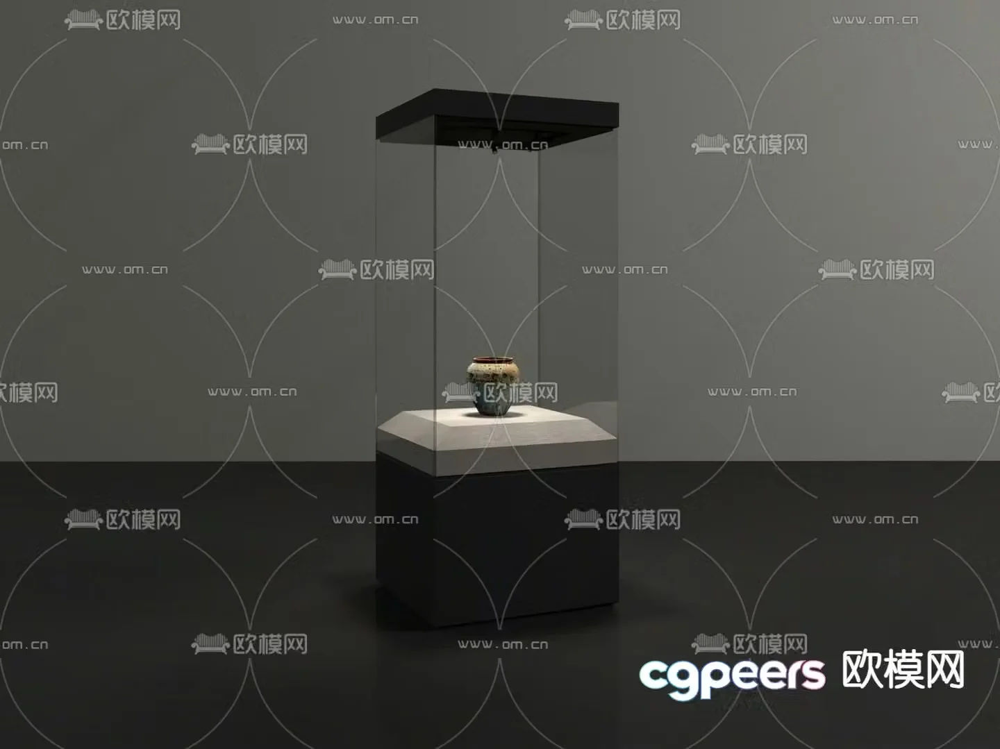 Cultural relics exhibition stand display cabinet 3D model