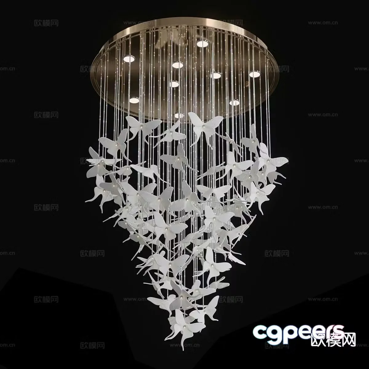 Light luxury chandelier decorative lamp 3d model