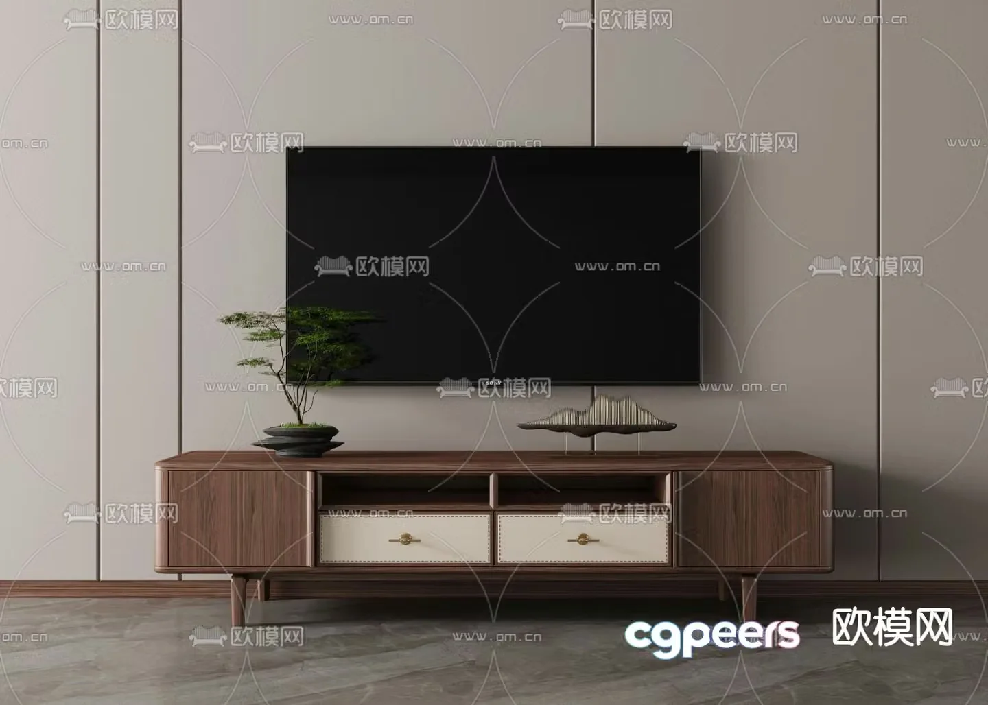 New Chinese style TV cabinet 3d model