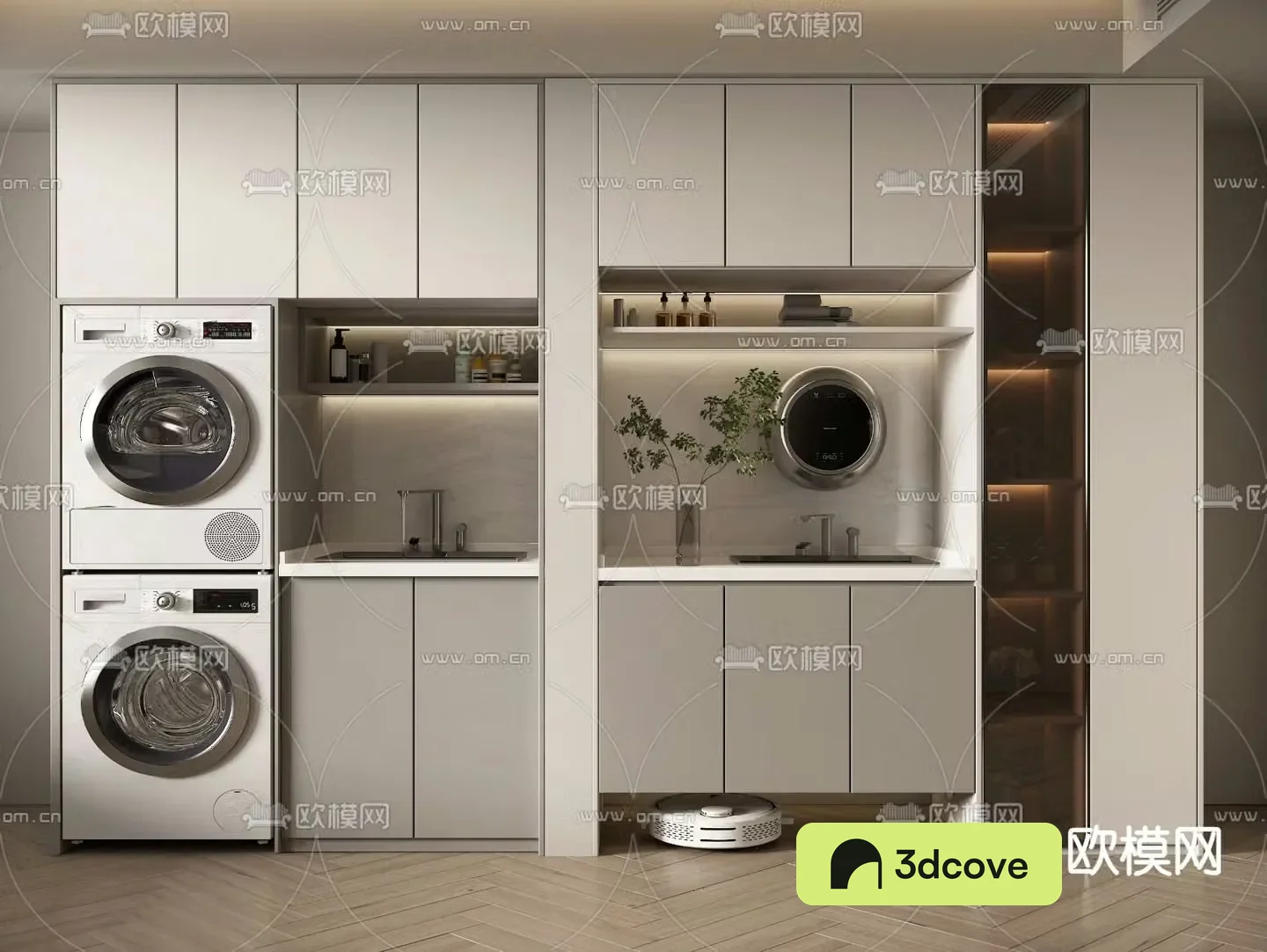 Modern balcony washing machine cabinet