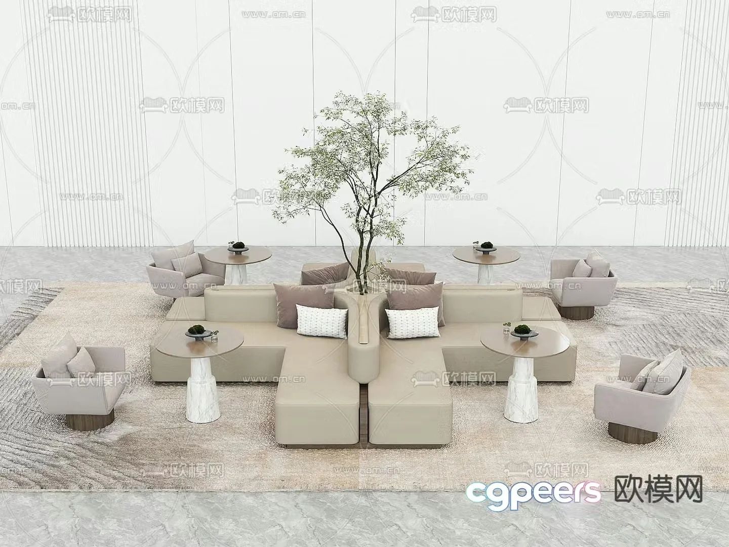 Office sofa lobby sofa 3d model