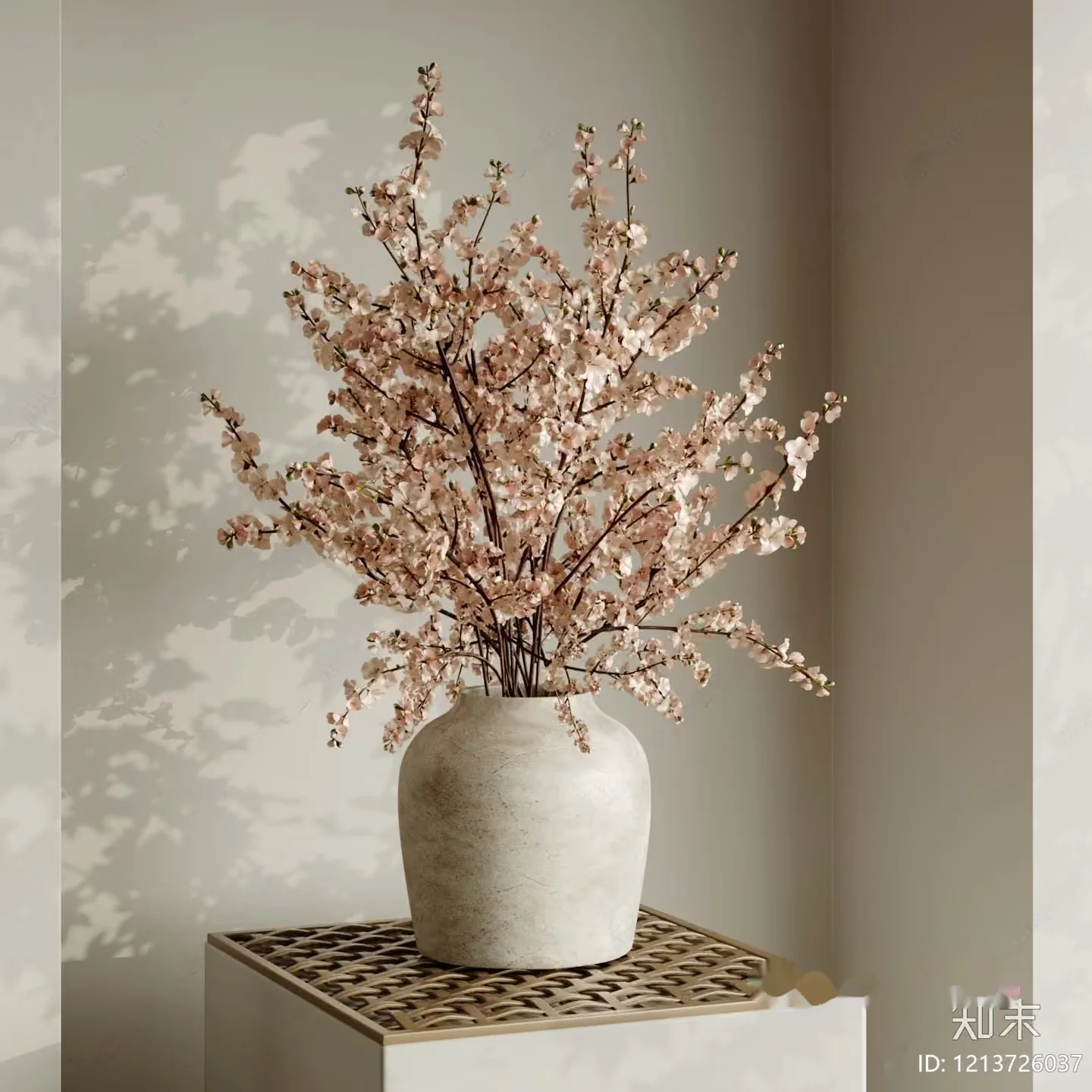 A Vase With Pink Flowers 3D Model – 11152 – VRAY Render