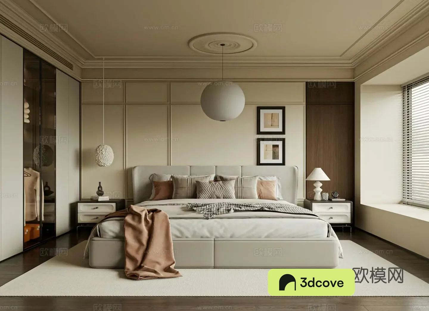 French bedroom bed nightstand accessories curtains carpet