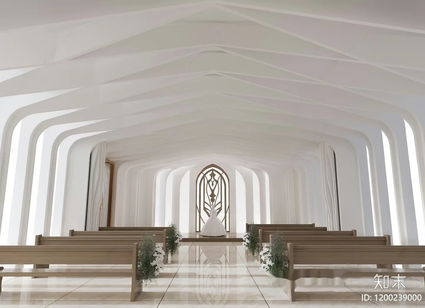 A Minimalist Wedding Chapel 3D Model – 16465 – CORONA Render
