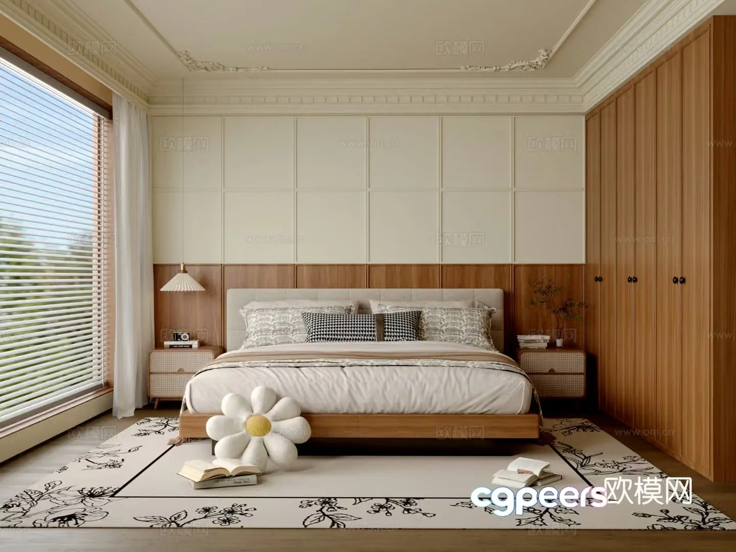 Log wind bedroom 3d model