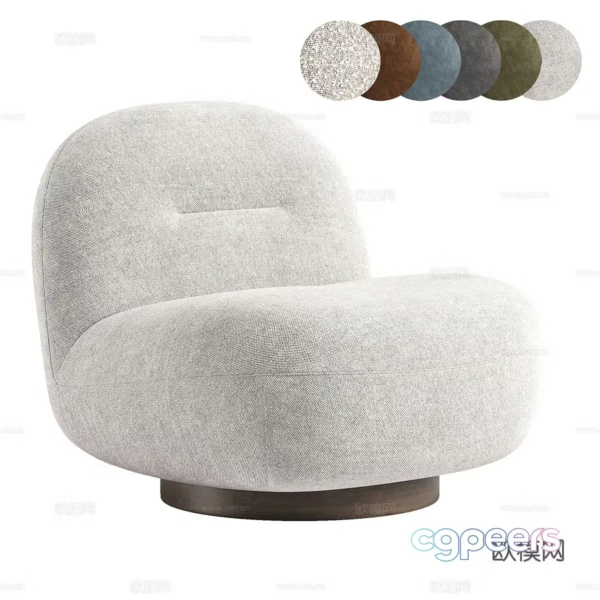 Modern Italian Otis rotating decorative chair 3d model