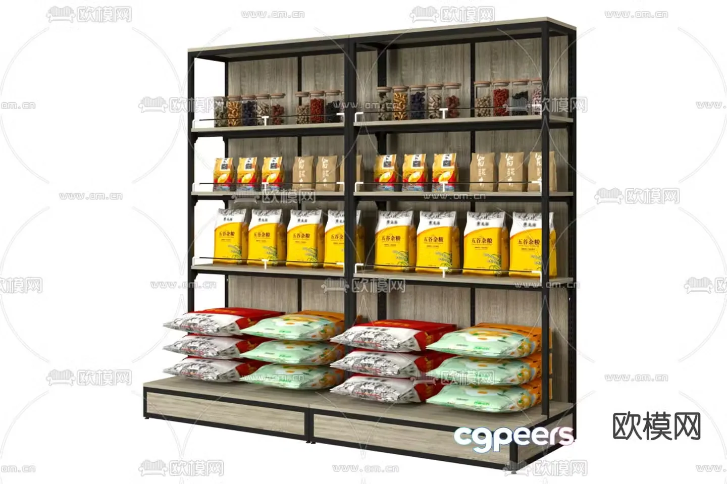 Rice rack shelf dry shelf 3d model