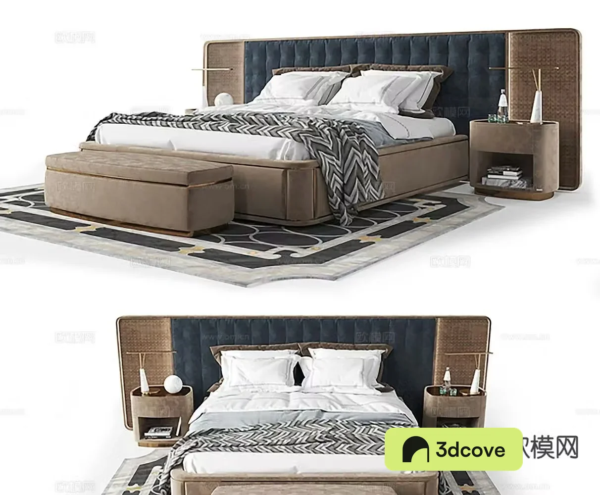 Light luxury double bed