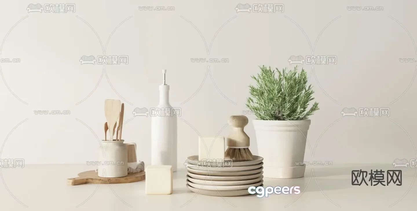 Cozy Kitchen Setup 3D Model – 13045 – VRAY Render