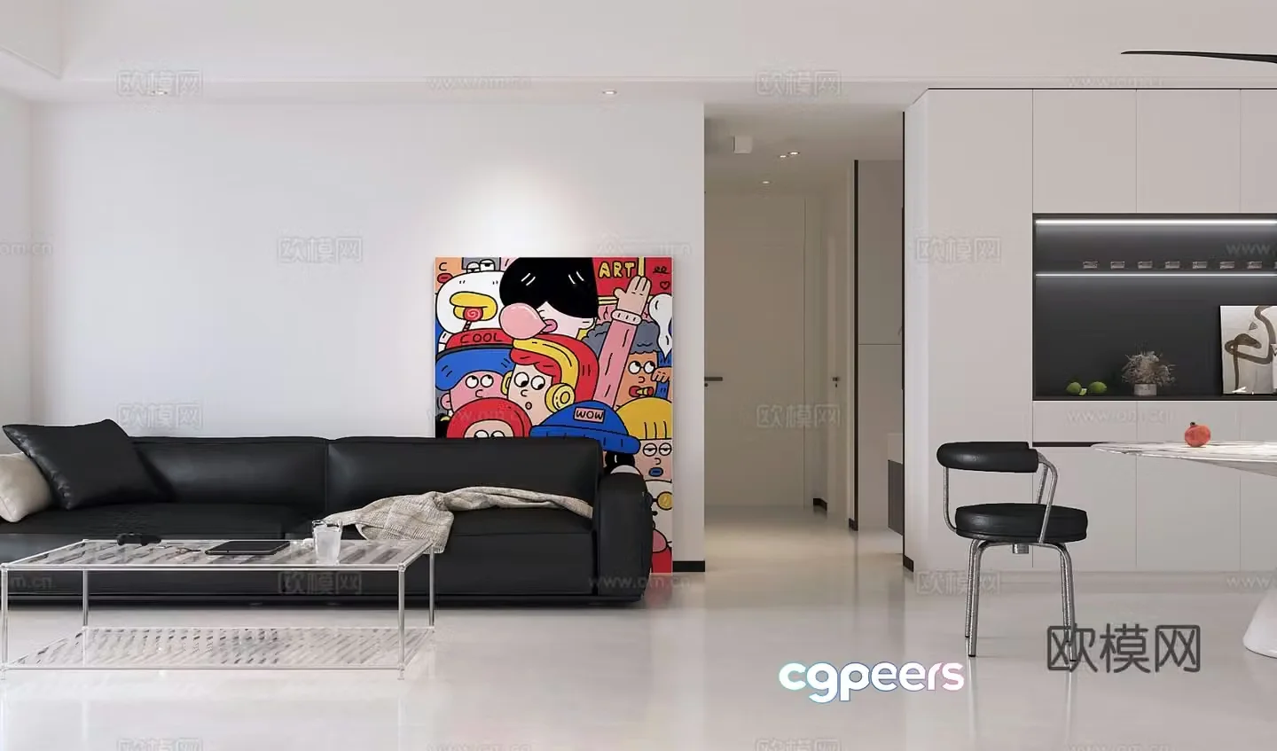 Modern guest restaurant 3d model