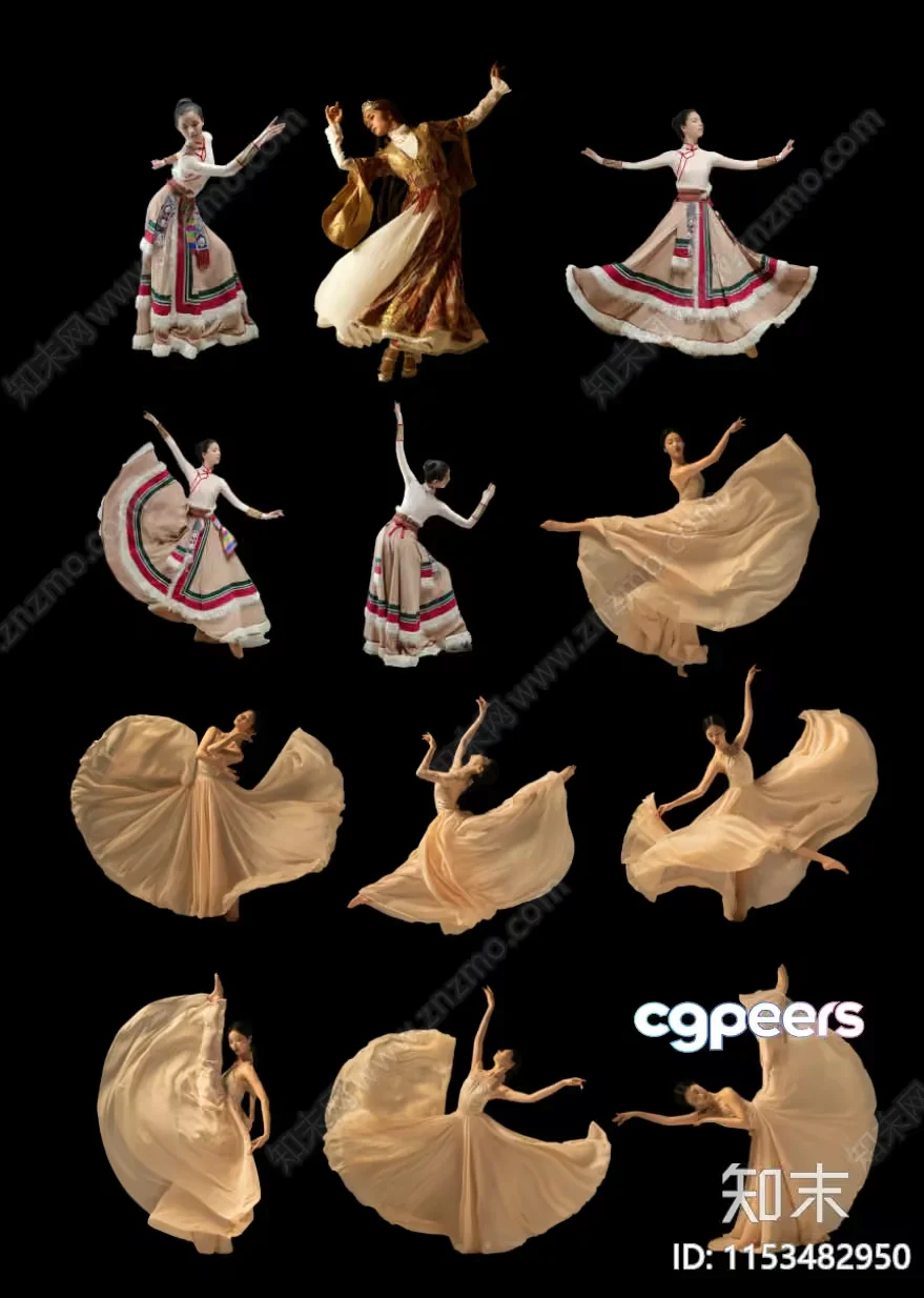 Dancers In Traditional Attire 3D Model – 5319 – VRAY Render