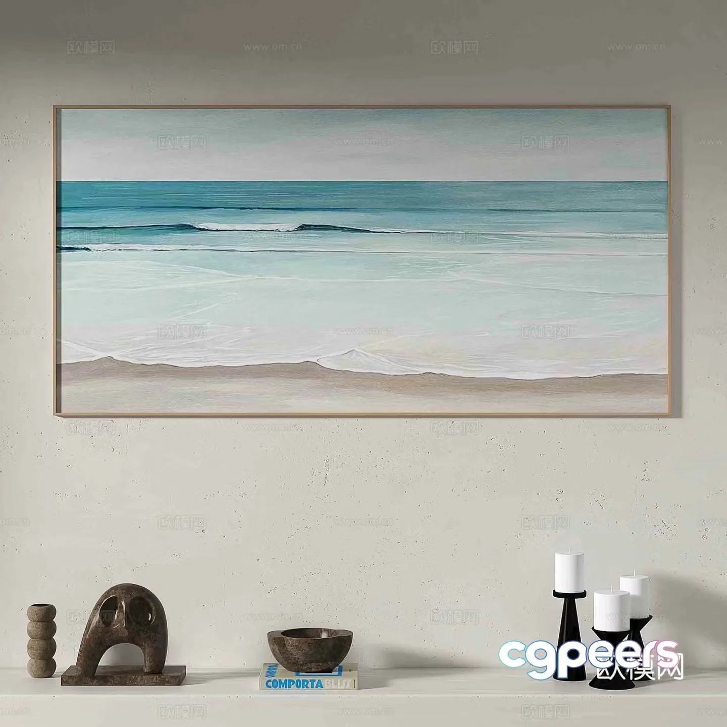 Modern oil painting decorative painting 3d model