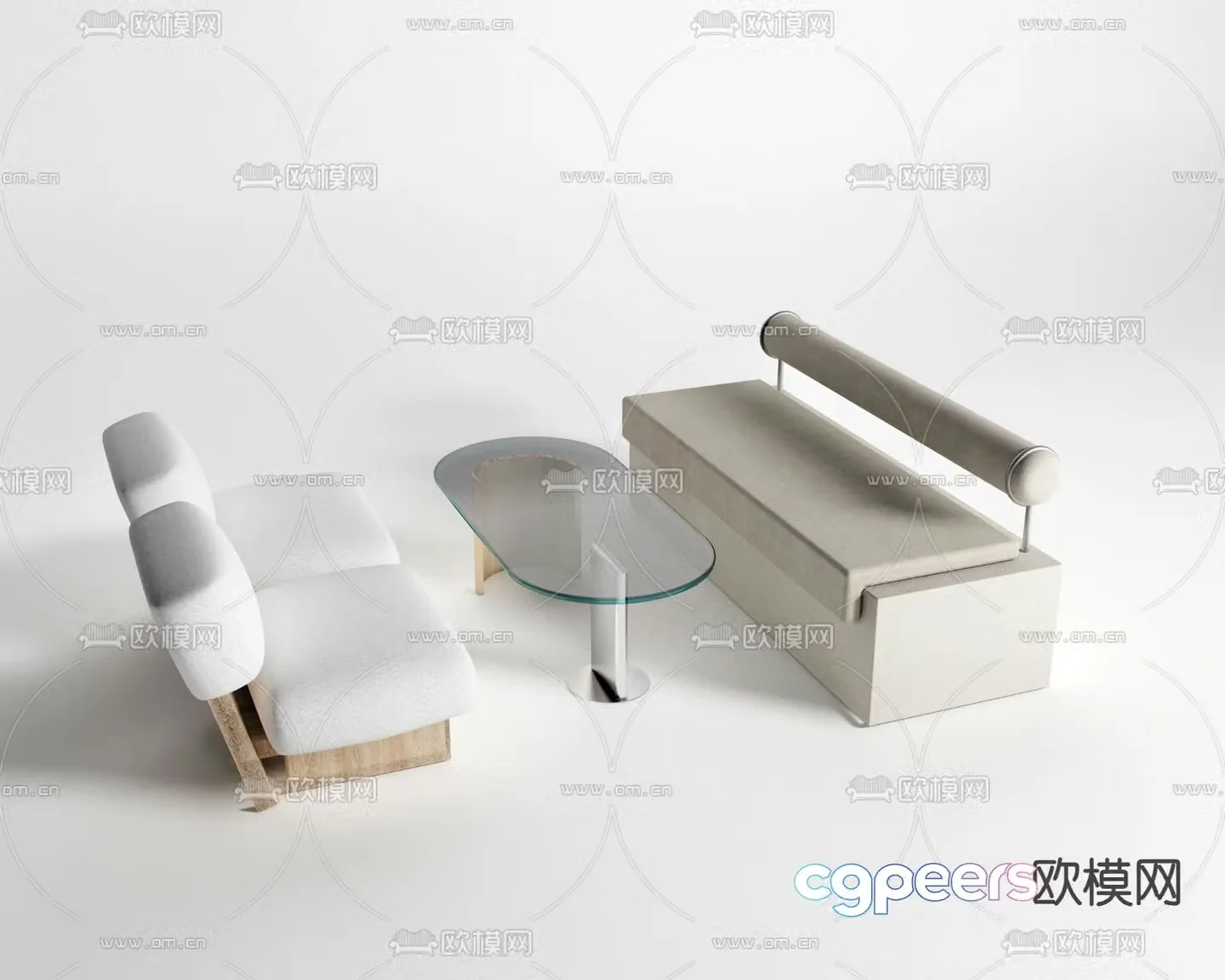 3d model of booth sofa