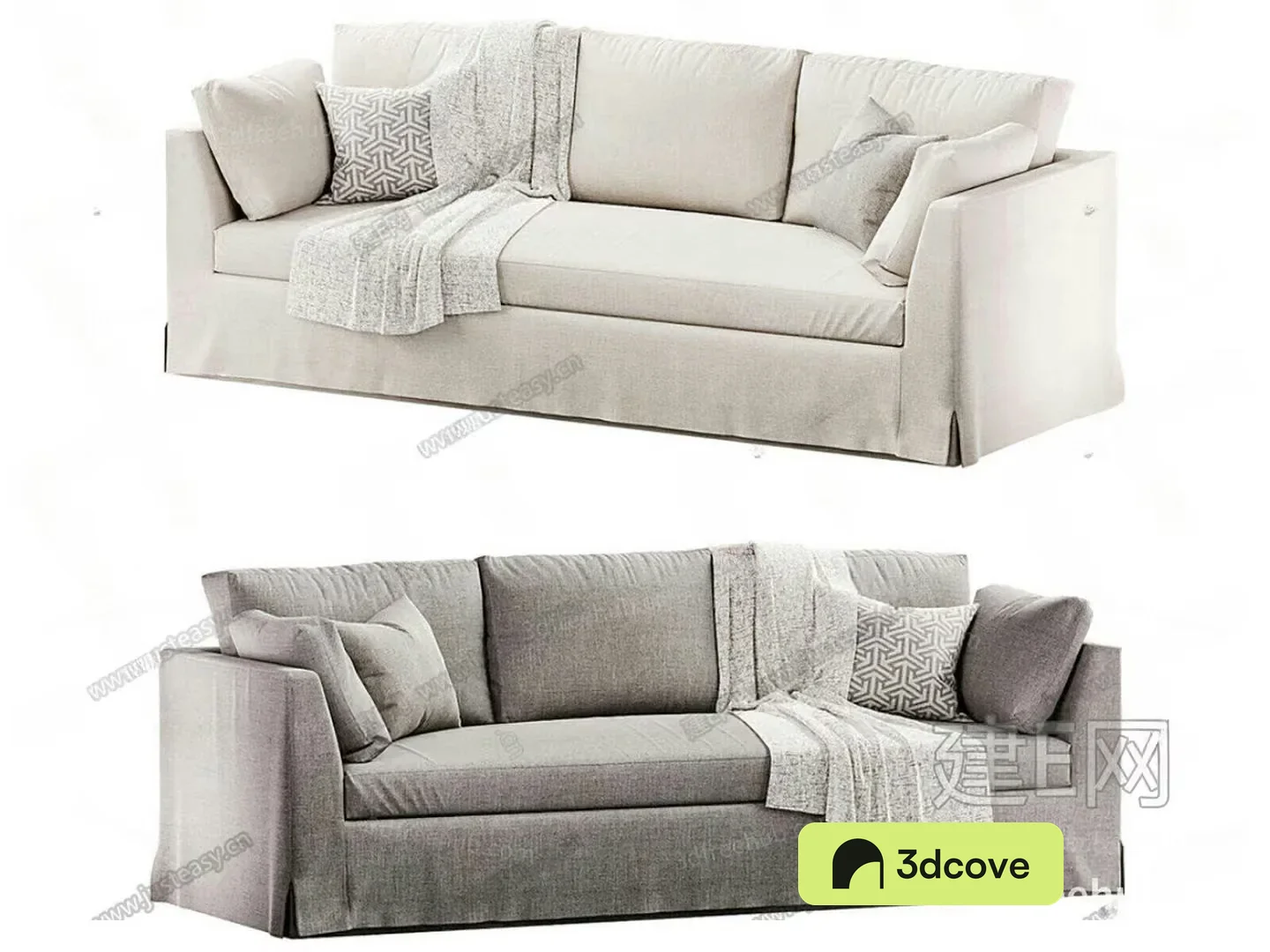 A Gray Couch With Throw Pillows