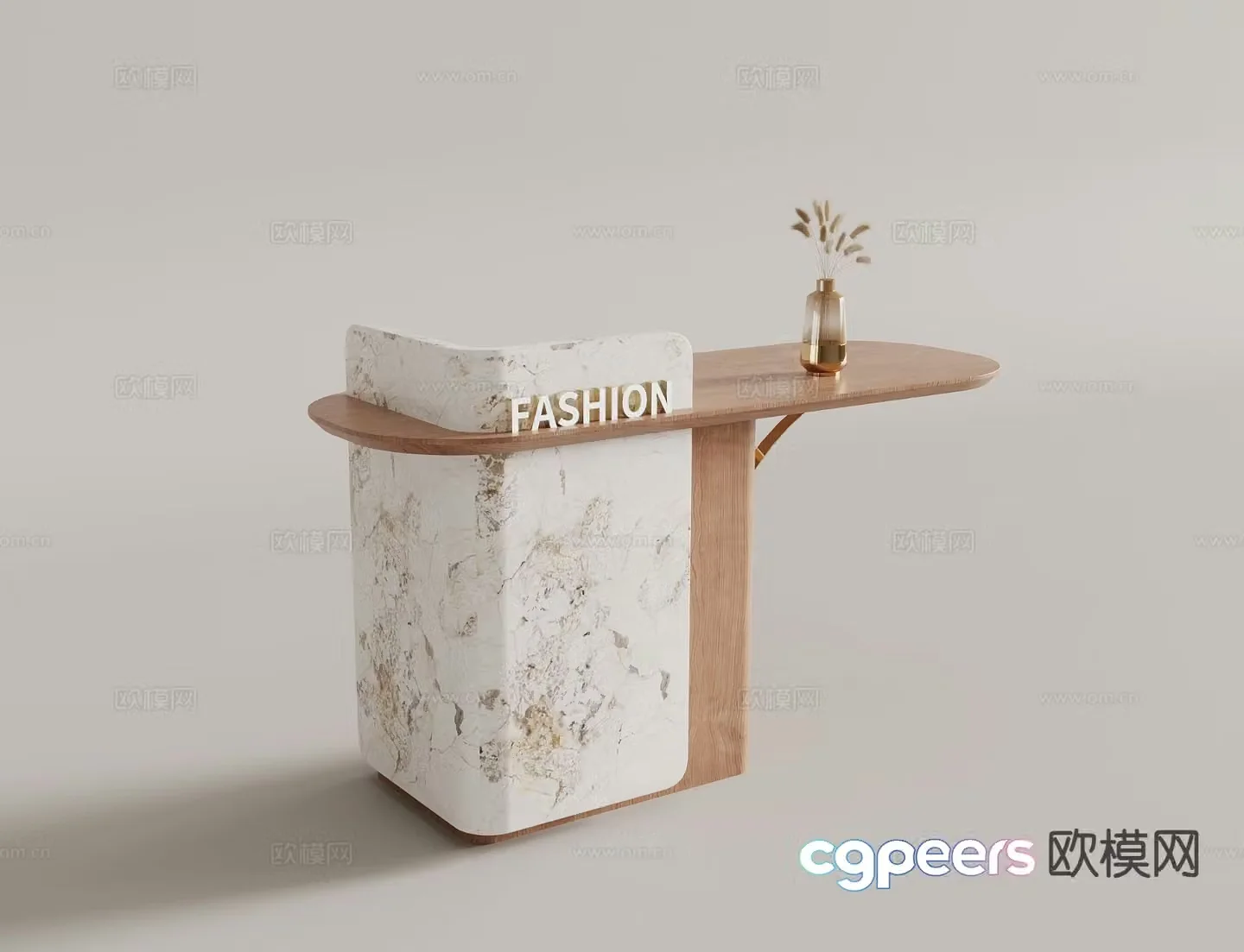 Modern front desk reception desk bar 3d model