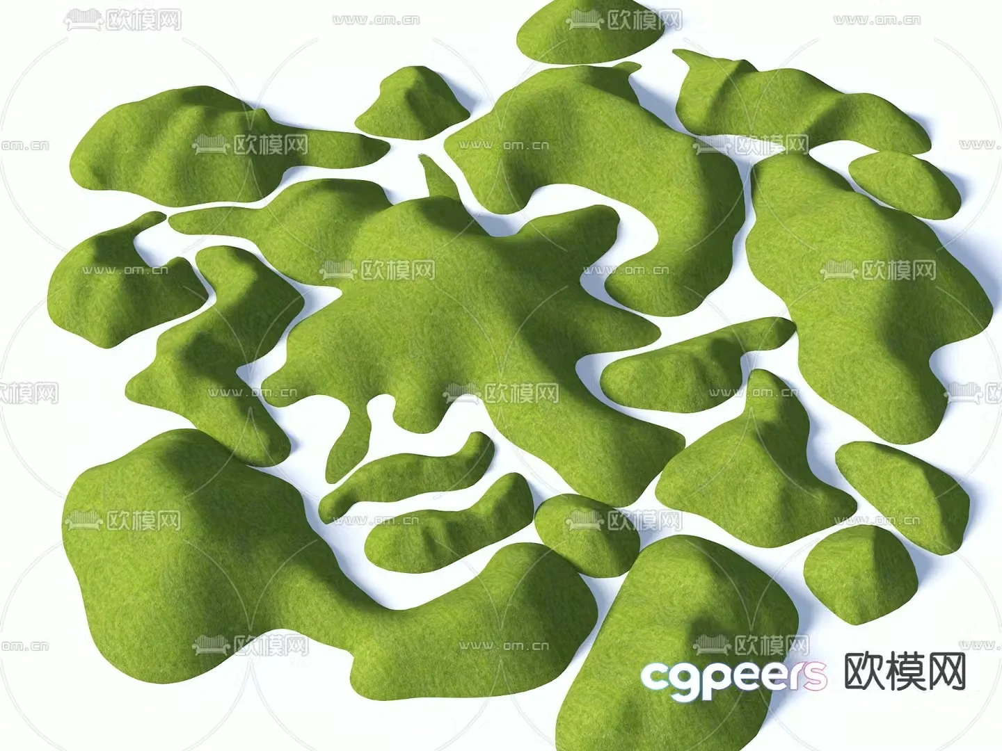 Modern micro terrain green space 3d model