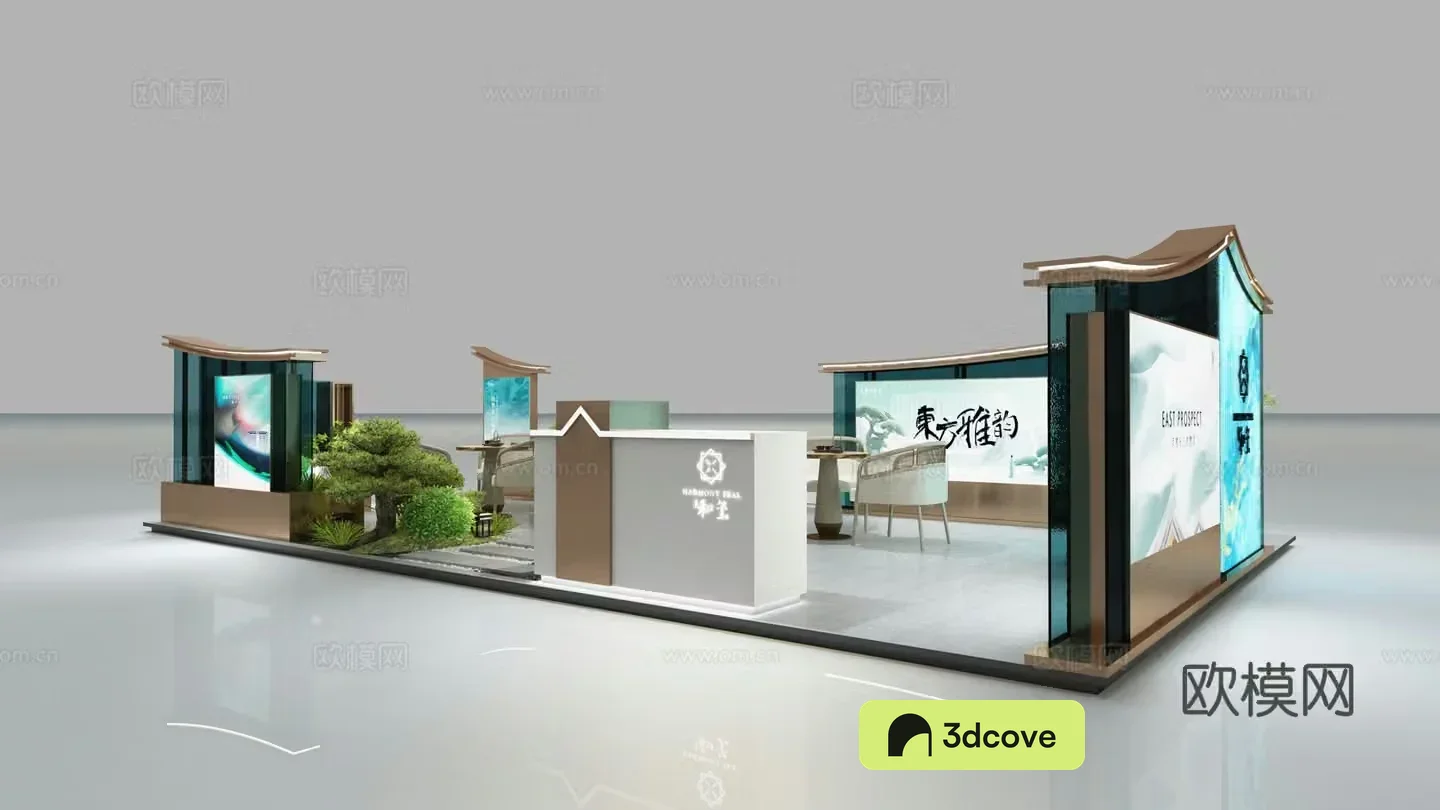 New Chinese style shopping mall real estate booth