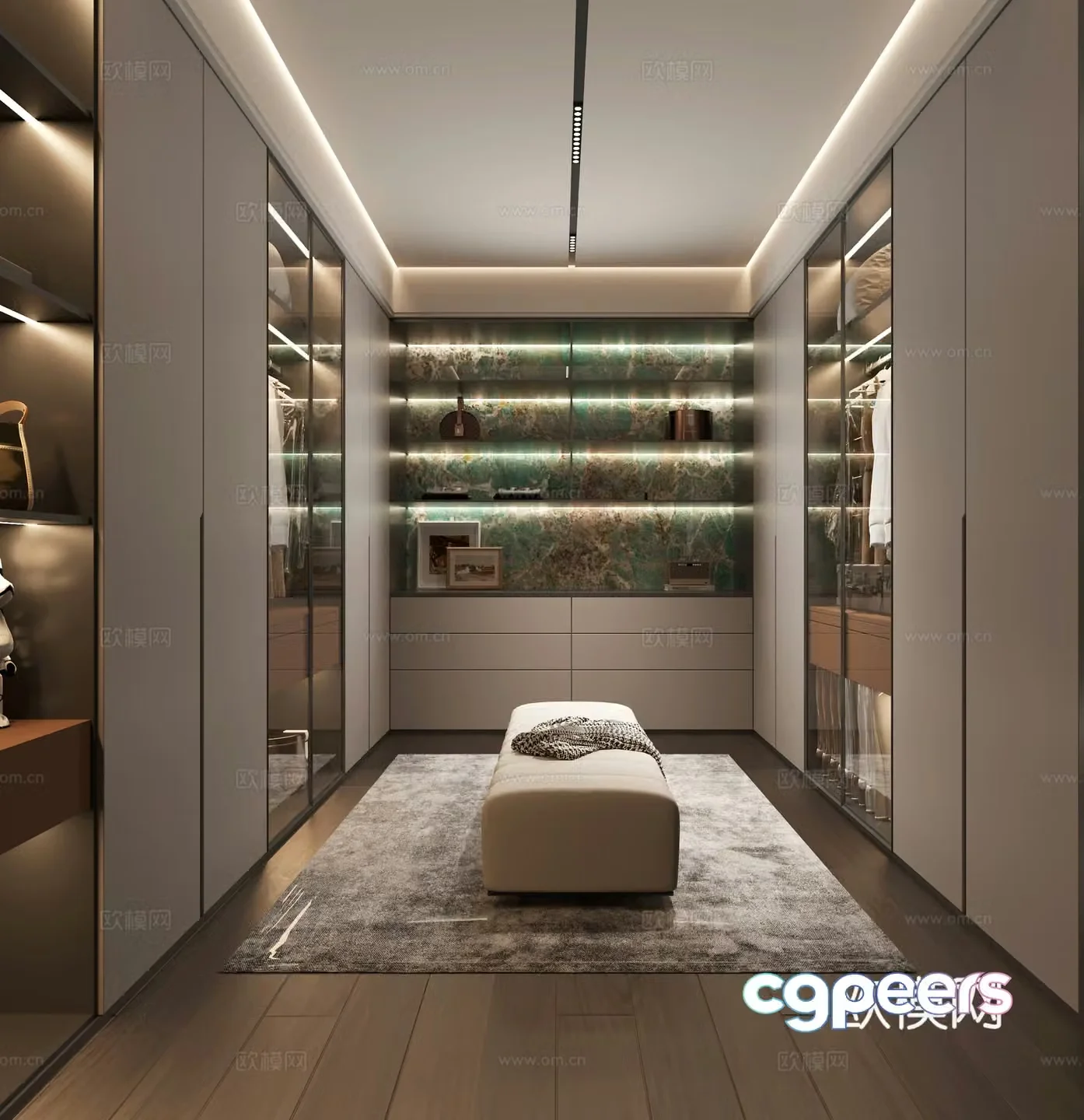 Modern light luxury cloakroom 3D model
