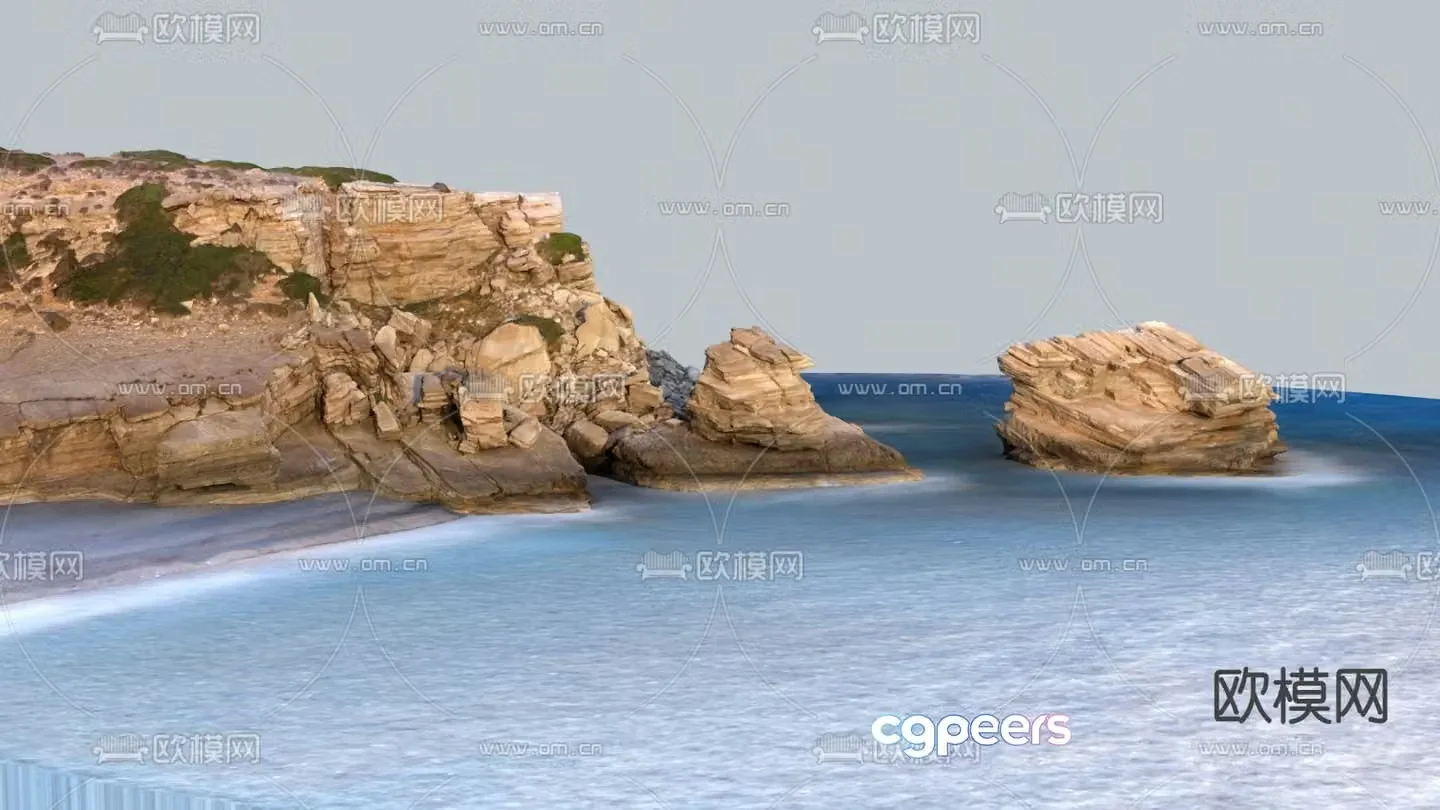 Coastal scenery island landscape 3d model
