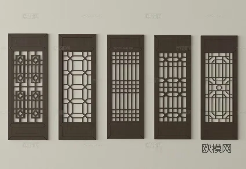 A Collection Of Decorative Window Screens 3D Model – 7737 – VRAY Render