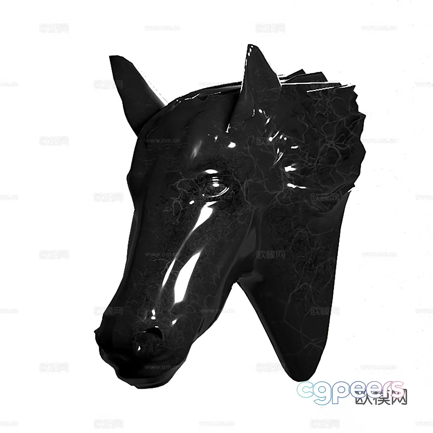 Horse head sculpture ornament ornament 3d model