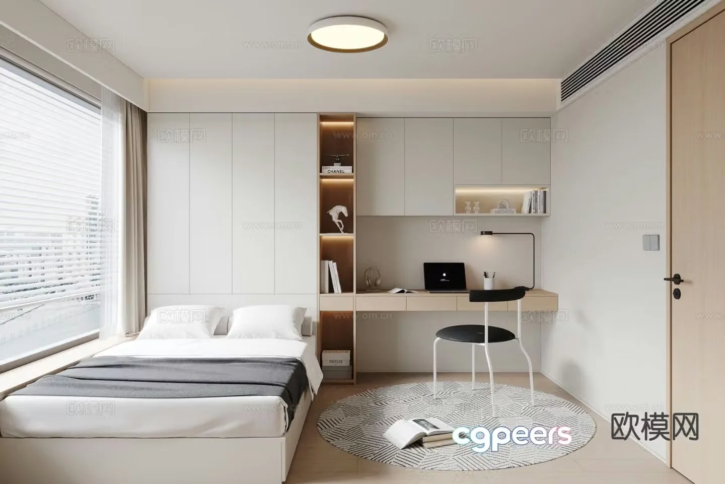 Modern tatami bedroom 3d model