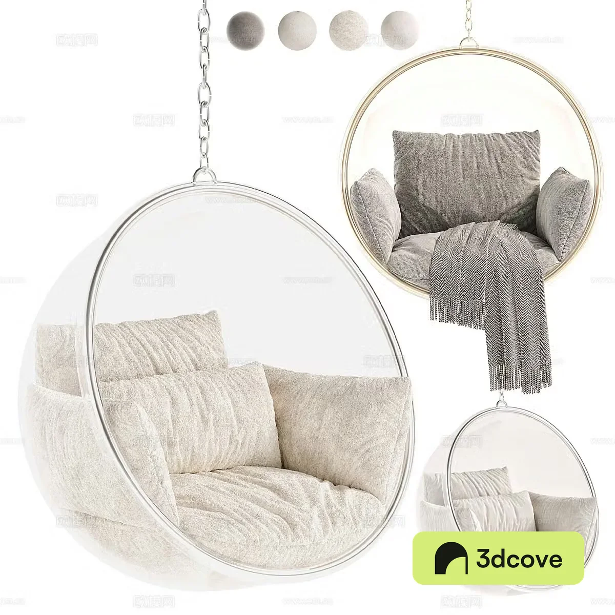 Modern acrylic glass hanging chair