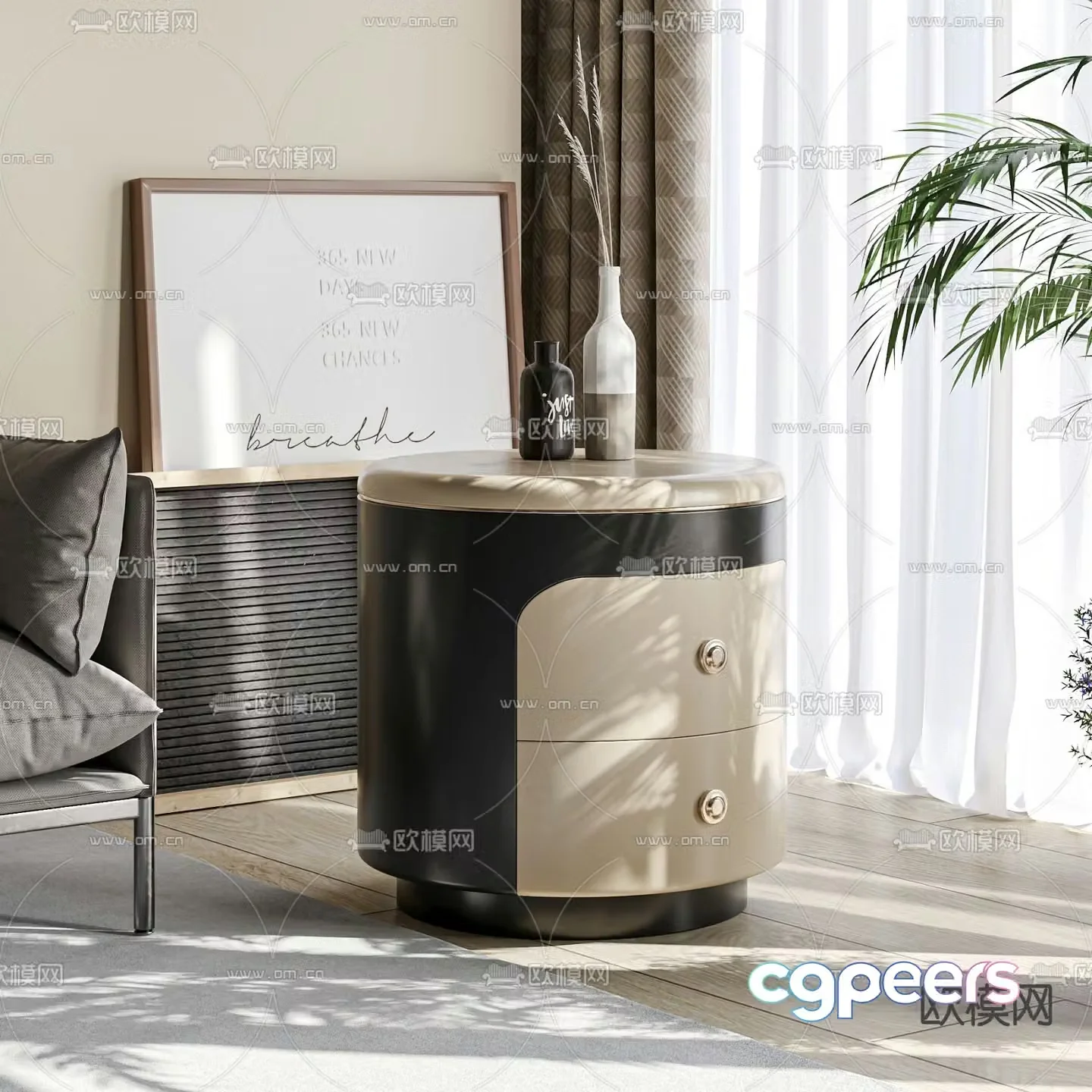 Modern bedside table 3d model