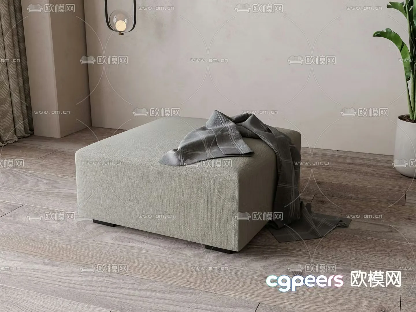 modern sofa stool stool 3d model