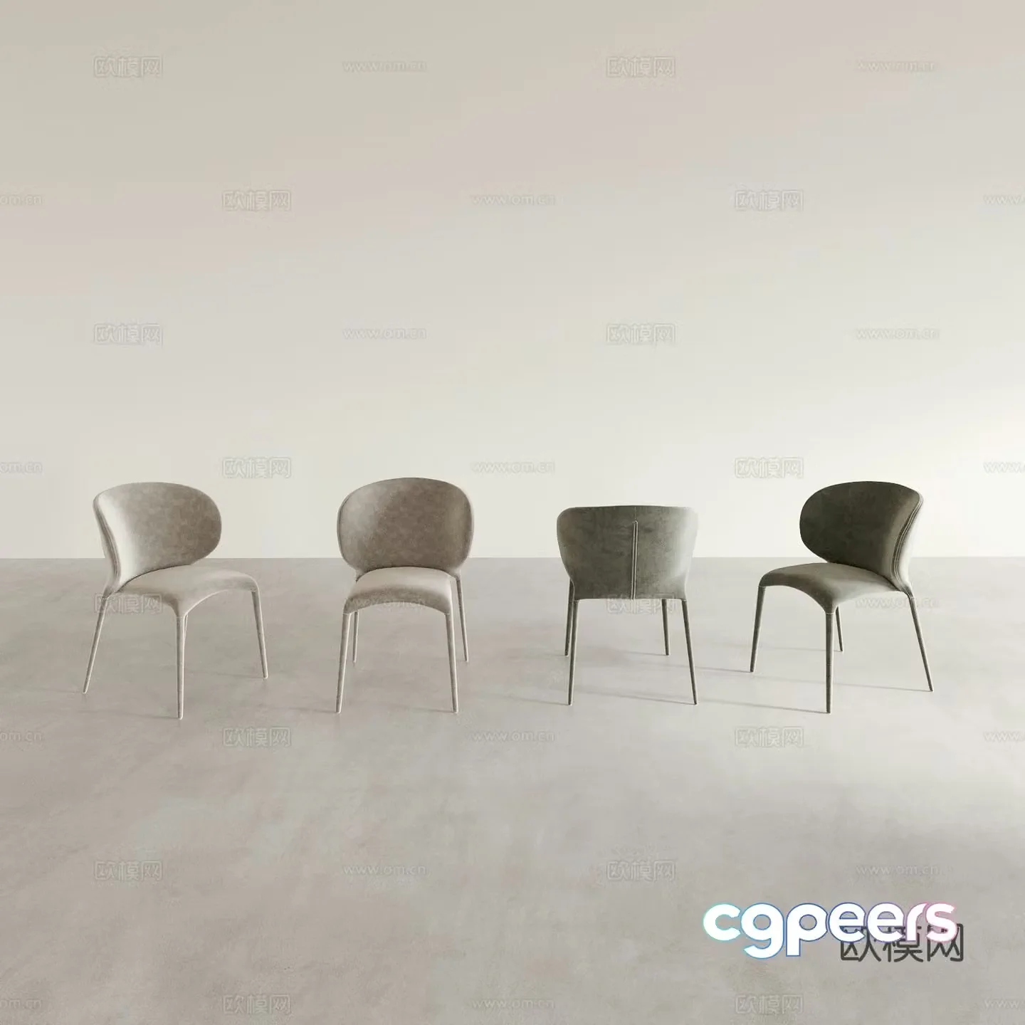Dining chair tea chair leisure chair 3d model