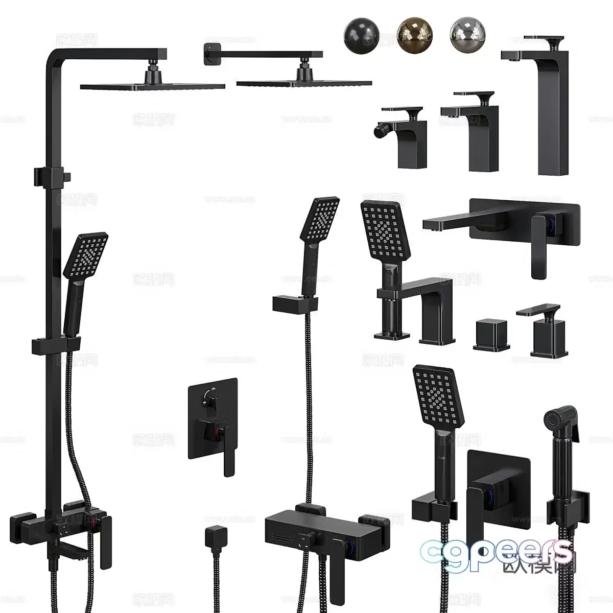 Modern Timo Torne Shower Faucet 3D Model