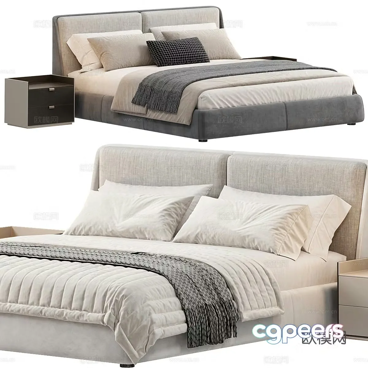 Double bed 3d model