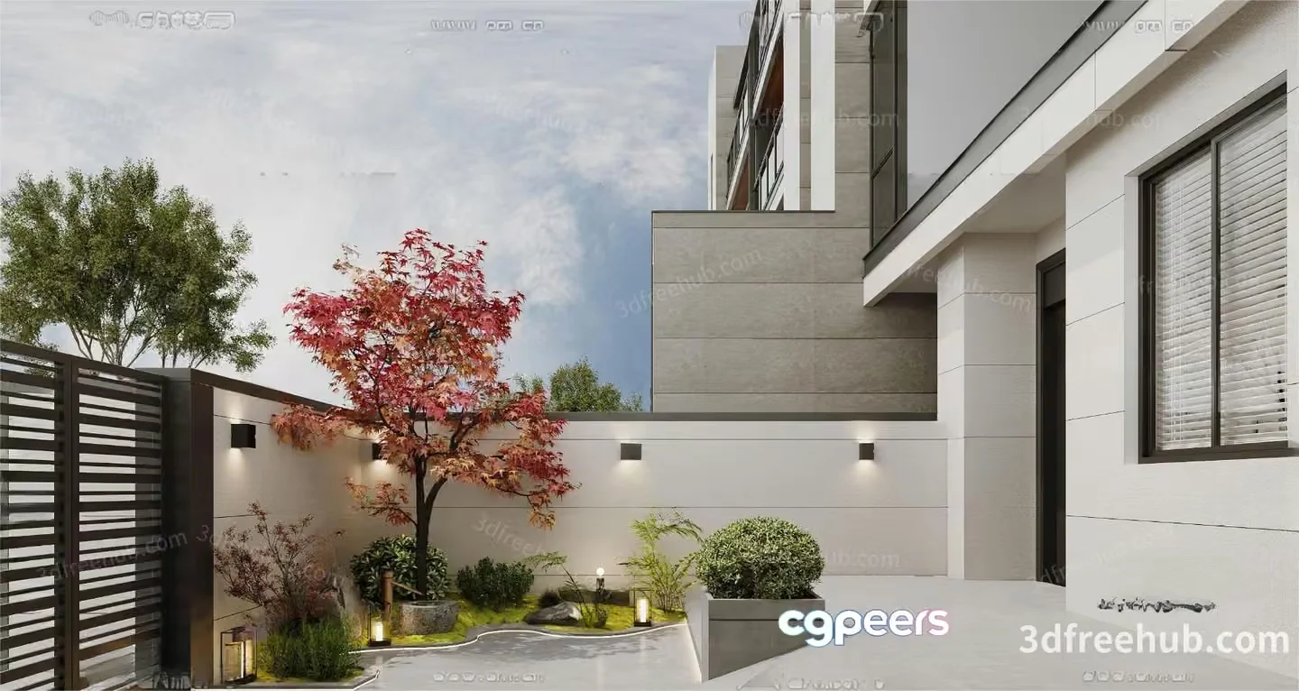 Modern Minimalist House 3D Model – 23189 – VRAY Render