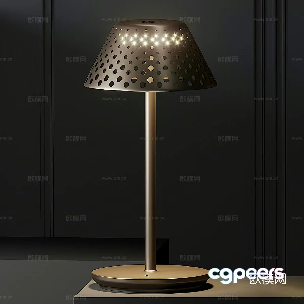 Modern Italian light luxury metal desk lamp 3D model