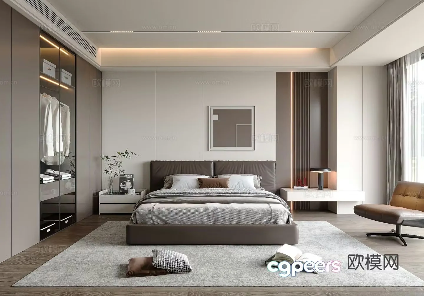 Italian style bedroom master bedroom 3d model