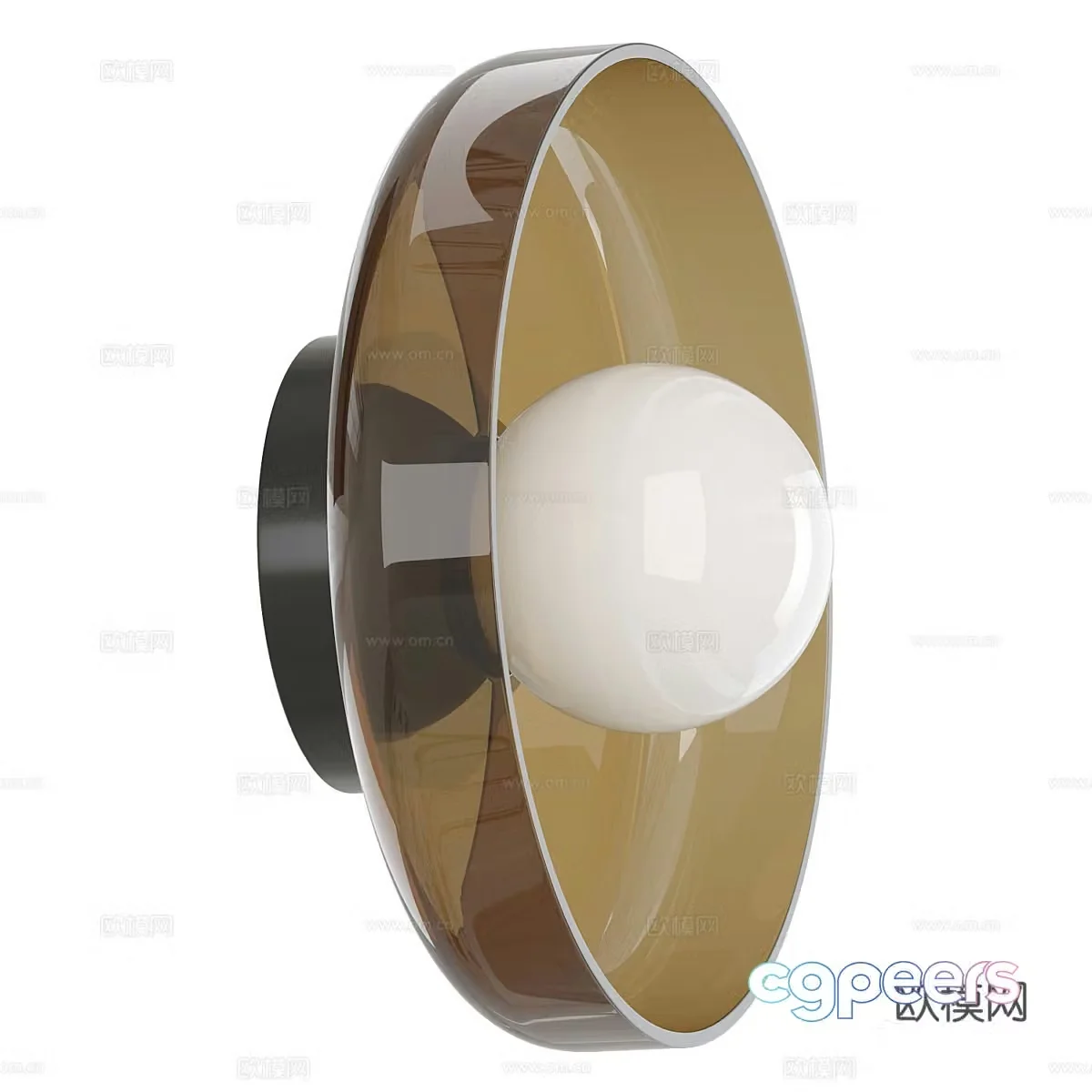 New Chinese round glass wall lamp 3D model