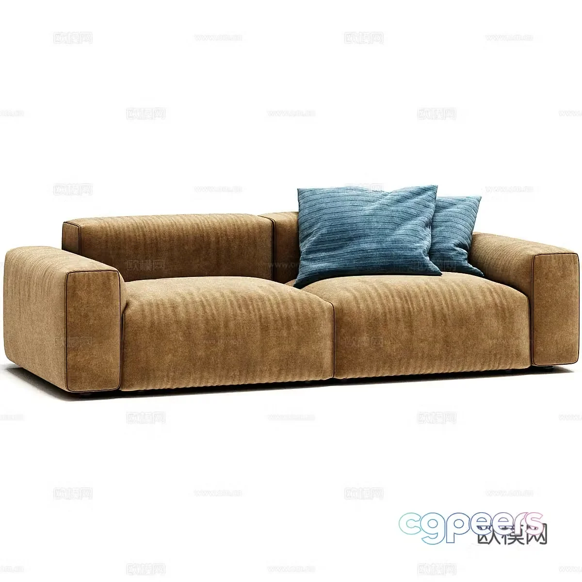 3d model of double sofa