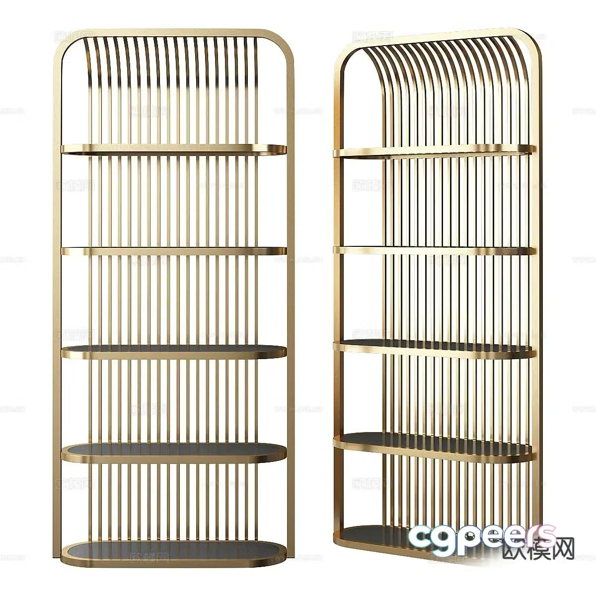 Light luxury storage shelf bookshelf 3d model