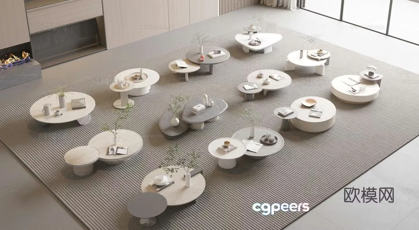 Modern mother-child coffee table 3d model
