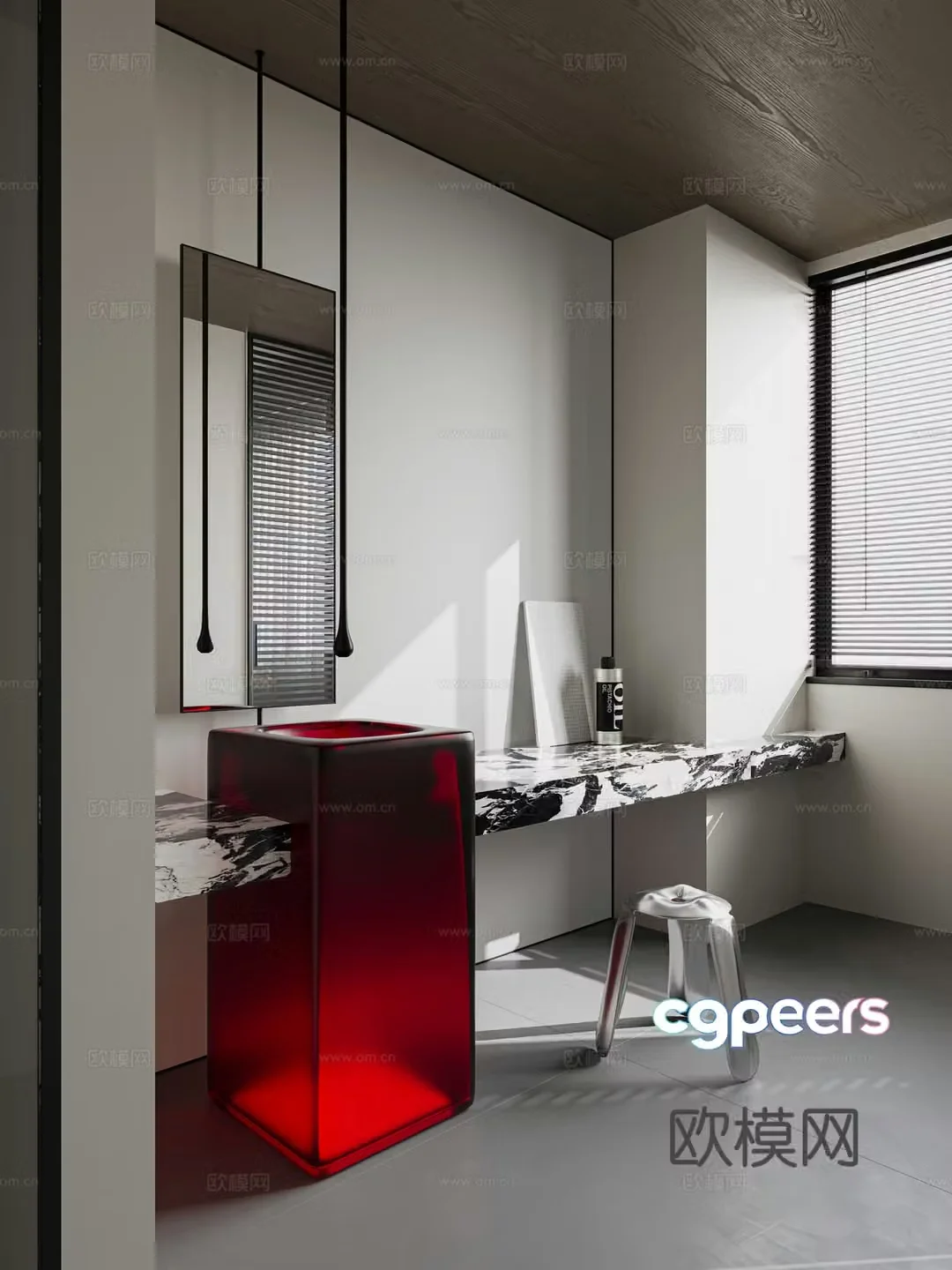 Modern minimalist bathroom 3d model