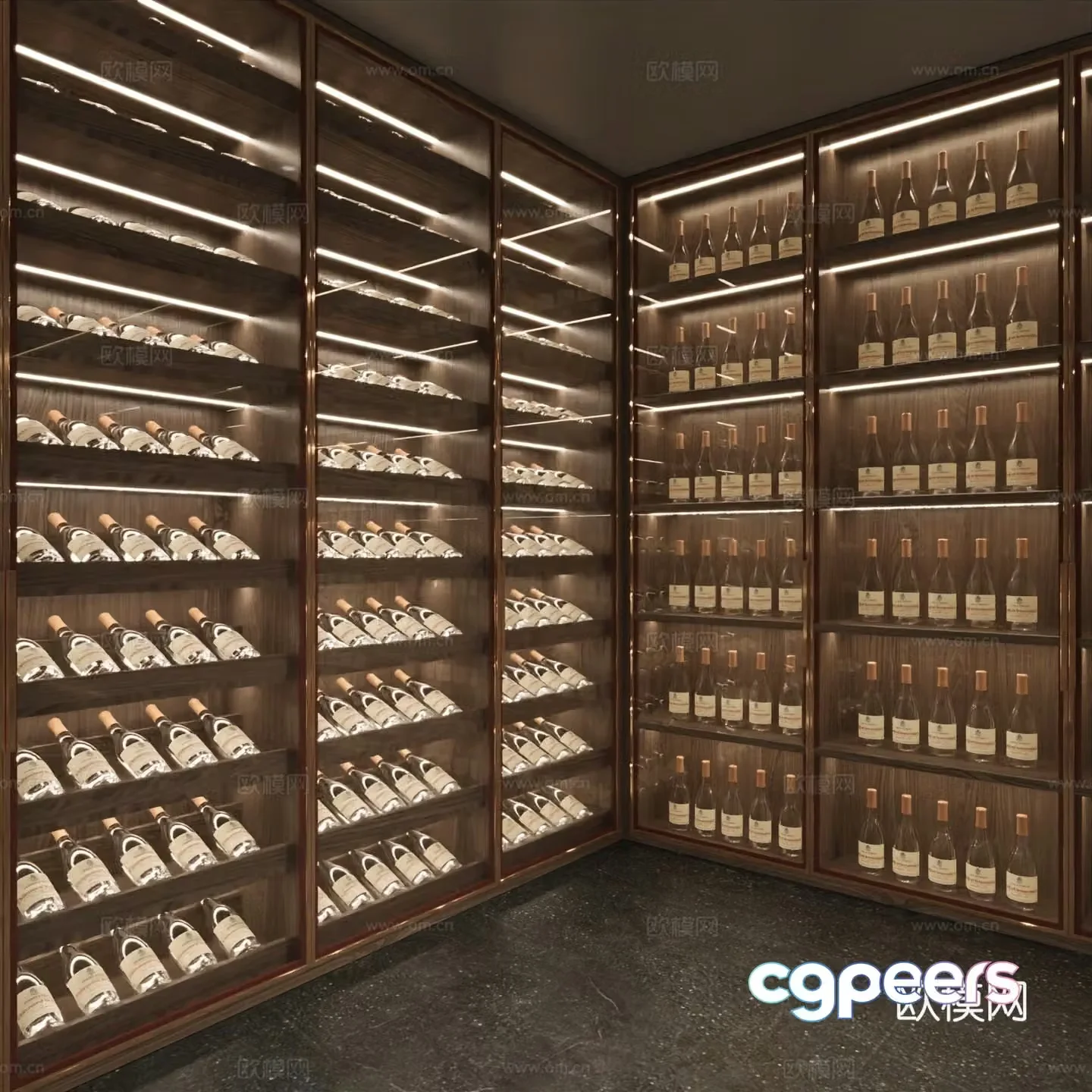 Modern wine cabinet red wine cabinet constant temperature wine cabinet wine cellar wine cabinet 3D model