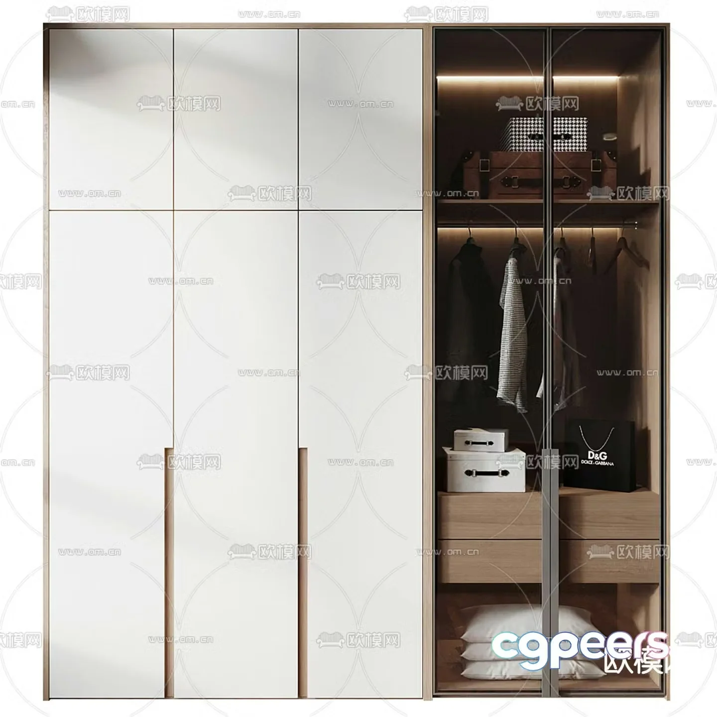 modern wardrobe wardrobe 3d model