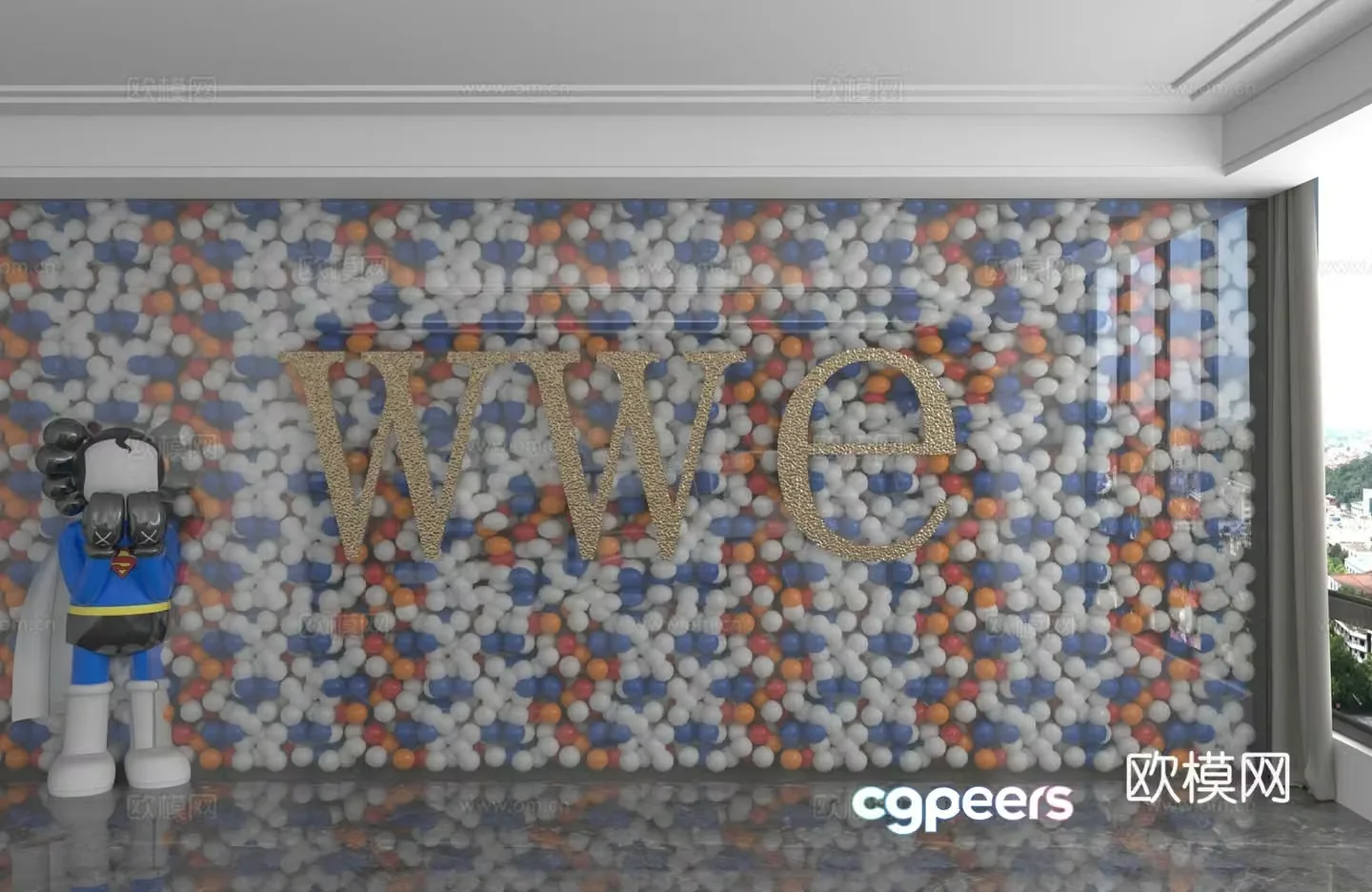 Modern background wall 3d model