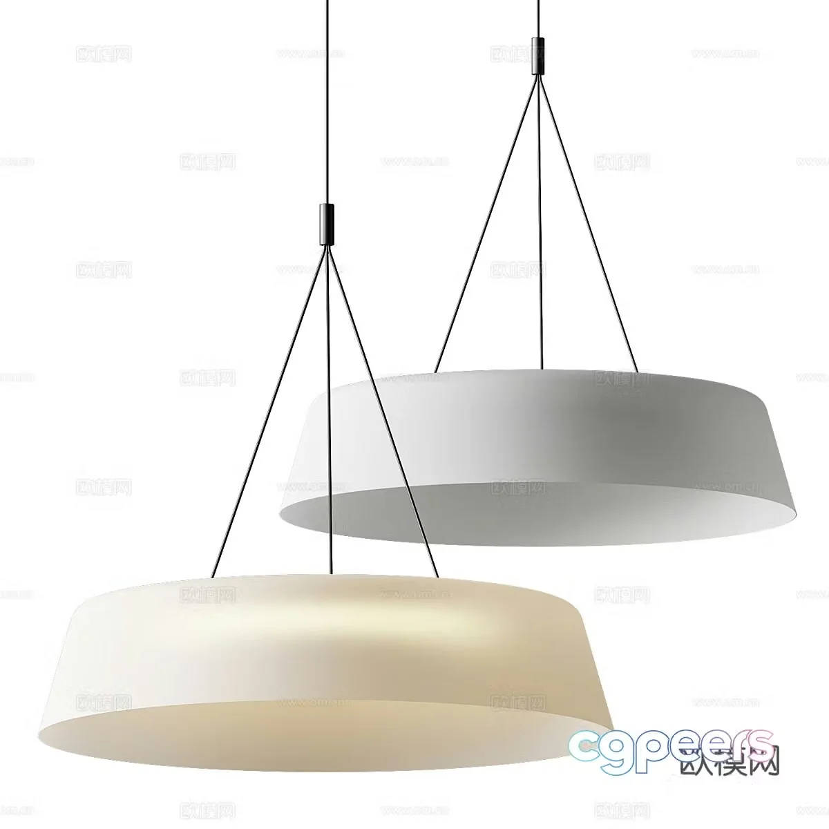 New Chinese style Vibia LILY decorative chandelier 3d model