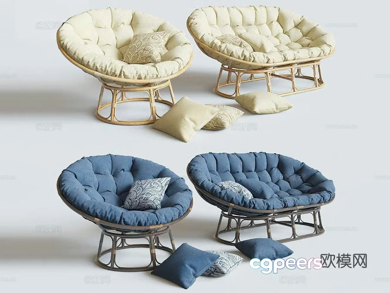 Outdoor leisure sofa rattan sofa 3d model